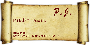 Pikó Judit névjegykártya
